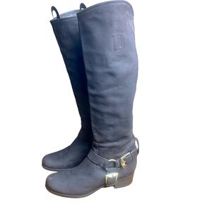 7‎ For All ManKind Brown Suede Riding Boot Knee High Size 9M